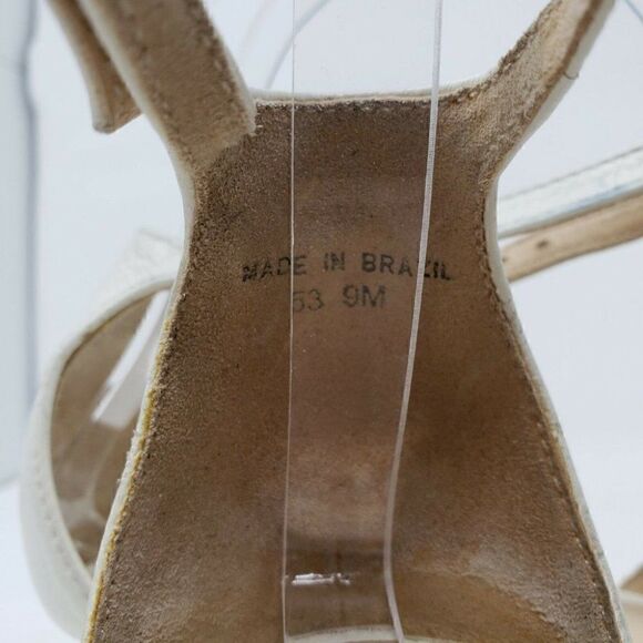 KATE SPADE  WHITE GOLD STRAPPY STUDDED SANDALS 9 M - Picture 6 of 10